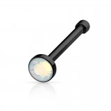 Piercing nez droit 0,8mm 93 - Noir strass aurora