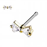 Piercing nez droit 0,8mm 80 - Jaune noeud papillon