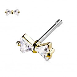 Piercing nez droit 0,8mm 80 - Jaune noeud papillon