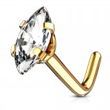Piercing nez courbé 0.8mm 81 - Jaune zircone marquise