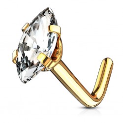 Piercing nez courbé 0.8mm 81 - Jaune zircone marquise