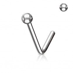 Piercing nez courbé 0.8mm ou 1mm 85 - Gris boule