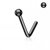 Piercing nez courbé 0.8mm ou 1mm 85 - Noir boule