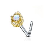 Piercing nez courbé 0.8mm 72 - Jaune goutte opale