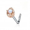 Piercing nez courbé 0.8mm 72 - Rose goutte opale