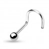 Piercing nez courbé 0.8 ou 1mm 07 - Gris boule