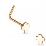 Piercing nez courbé 0.8mm 45 - Gold-ip rose croix