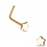 Piercing nez courbé 0.8mm 44 - Rose étoile