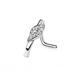 Piercing nez courbé 0.8mm 52 - Gris deux virgules