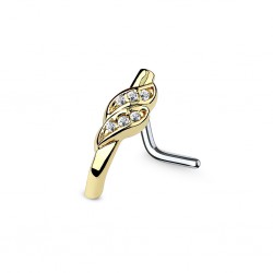Piercing nez courbé 0.8mm 52 - Jaune deux virgules
