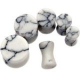Plug courbe en howlite blanche