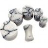 Plug courbe en howlite blanche (OR12)