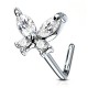 Piercing nez courbé 0.8mm 64 - Papillon zircones