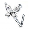 Piercing nez courbé 0.8mm 64 - Papillon zircones