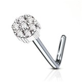 Piercing nez courbé 0.8mm 62 - Sept zircones