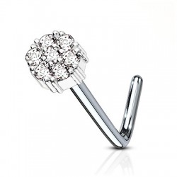 Piercing nez courbé 0.8mm 62 - Sept zircones