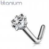 Piercing nez courbé 0.8 ou 1mm 15 - Titane carré