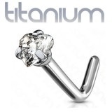 Piercing nez courbé 0.8 ou 1mm 11 - Titane coeur