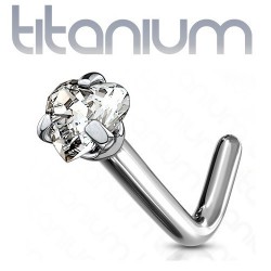 Piercing nez courbé 0.8 ou 1mm 11 - Titane coeur