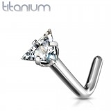 Piercing nez courbé 0.8 ou 1mm 09 - Titane triangle