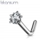 Piercing nez courbé 0.8 ou 1mm 08 - Titane étoile