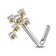 Piercing nez courbé 0.8mm 66 - Croix jaune zircones