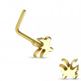 Piercing nez courbé 0.8mm 40 - Jaune papillon