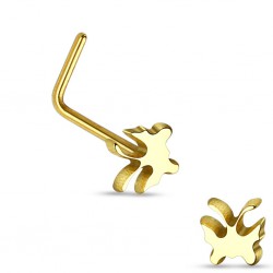 Piercing nez courbé 0.8mm 40 - Jaune papillon