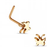 Piercing nez courbé 0.8mm 40 - Rose papillon