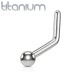 Piercing nez courbé 0.8 ou 1mm 90 - Titane boule