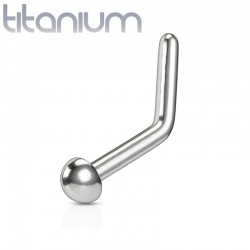 Piercing nez courbé 0.8 ou 1mm 90 - Titane demi-boule