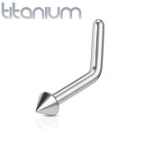 Piercing nez courbé 0.8 ou 1mm 90 - Titane pointe