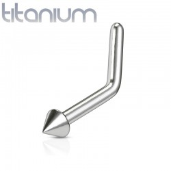 Piercing nez courbé 0.8 ou 1mm 90 - Titane pointe
