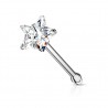 Piercing nez droit 0,8mm 32 - Cristal étoile transparente