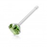 Piercing nez droit 0,8mm 29 - Cristal rond vert-pomme