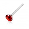 Piercing nez droit 0,8mm 29 - Cristal rond rouge
