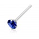 Piercing nez droit 0,8mm 29 - Cristal rond bleu