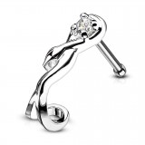 Piercing nez droit 0,8mm 87 - Gris courbe imaginaire