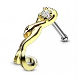 Piercing nez droit 0,8mm 87 - Jaune courbe imaginaire