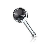 Piercing nez droit 0,8mm 95 - Agate noire