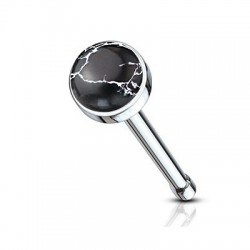 Piercing nez droit 0,8mm 95 - Agate noire