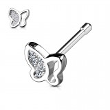 Piercing nez droit 0,8mm 77 - Gris papillon