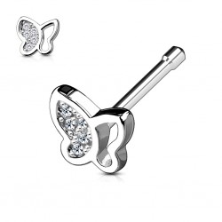 Piercing nez droit 0,8mm 77 - Gris papillon