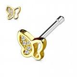 Piercing nez droit 0,8mm 77 - Jaune papillon