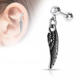 Cartilage hélix, tragus 114 - Aile pendante grise