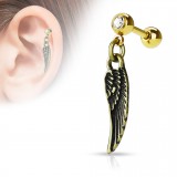 Cartilage hélix, tragus 114 - Aile pendante jaune