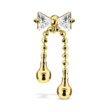 Cartilage hélix, tragus 117 - Noeud papillon jaune