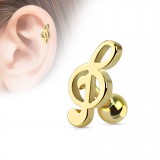 Cartilage hélix, tragus 50 - Jaune clé de sol