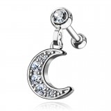 Cartilage hélix, tragus 246 - Gris Lune multistrass pendante