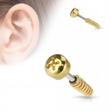 Cartilage hélix, tragus 128 - Petite vis jaune